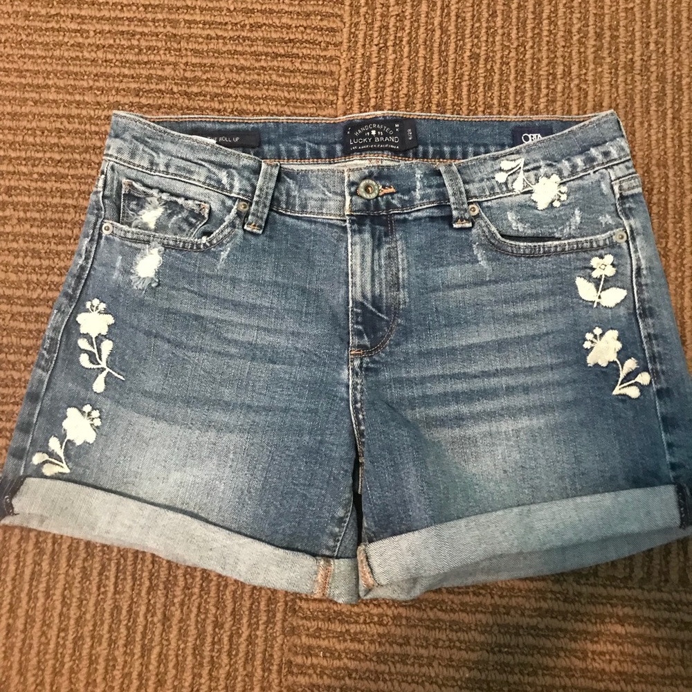 Lucky Brand Vintage Floral Embroidered Shorts